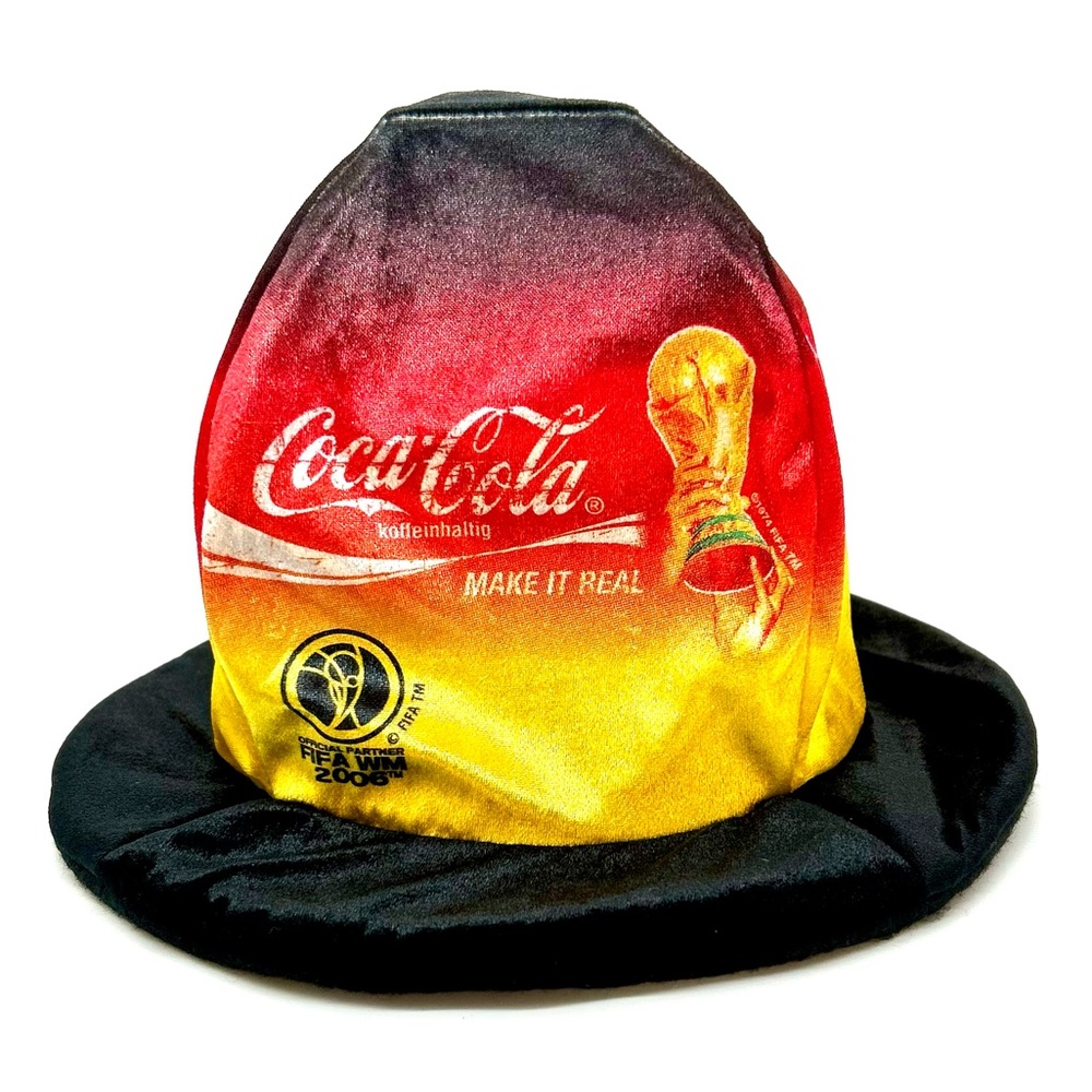 Coca-Cola 2006 FIFA World Cup Germany Fan Hat Black Red Gold Trophy Promo